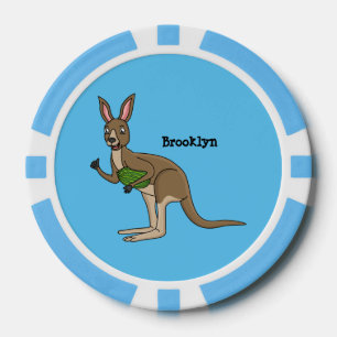 Fichas De Póquer Ilustracion de canguro australiano bastante feliz