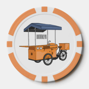Fichas De Póquer Ilustracion de carrito de comida para bicicletas p