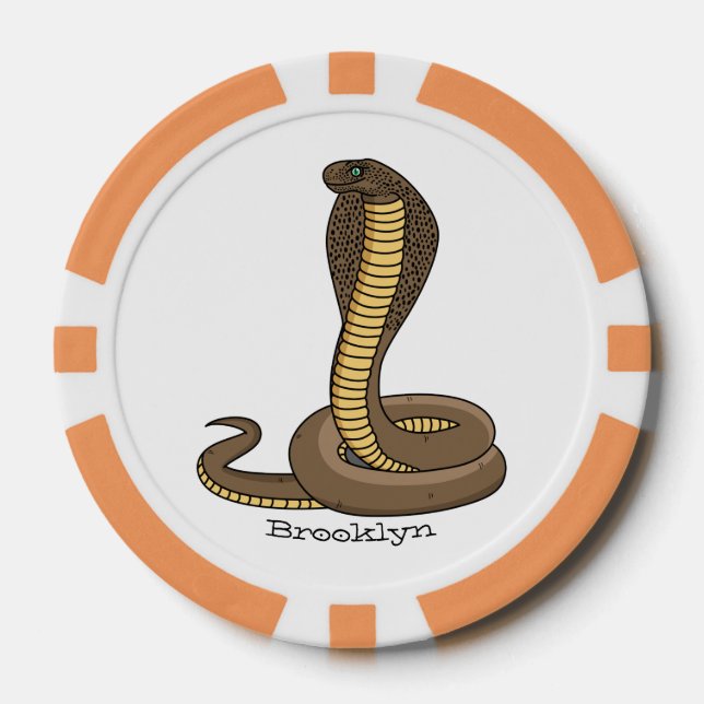 Fichas De Póquer Ilustracion de cobra marrón (Anverso)