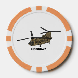Fichas De Póquer Ilustracion de helicópteros militares de Chinook