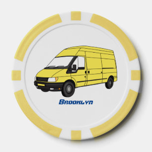 Fichas De Póquer Ilustracion de la camioneta de entrega