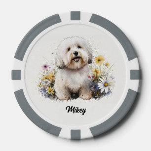 Fichas De Póquer Ilustracion de Perro Cute - Coton de Tulear