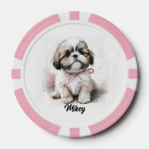 Fichas De Póquer Ilustracion de perro lindo - Shih Tzu