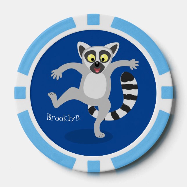 Fichas De Póquer Ilustracion de personalizado bailador de lémur de  (Anverso)
