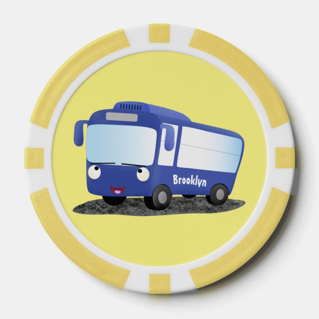 Fichas De Póquer Ilustracion de personalizado de autobús moderno az (Anverso)
