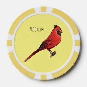Fichas De Póquer Ilustracion de personalizado de aves cardinales de