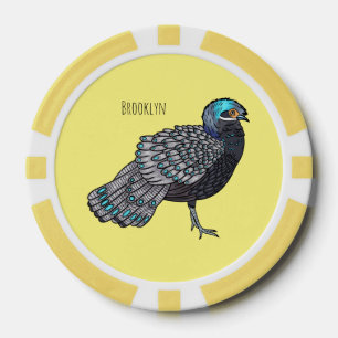 Fichas De Póquer Ilustracion de personalizado de aves de pavo real