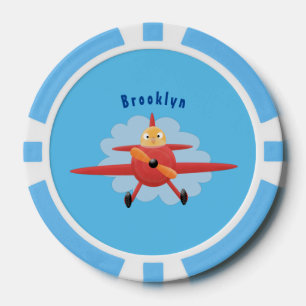 Fichas De Póquer Ilustracion de personalizado de avión rojo que vue