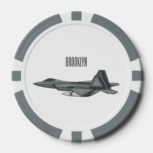 Fichas De Póquer Ilustracion de personalizado de aviones de combate (Anverso)