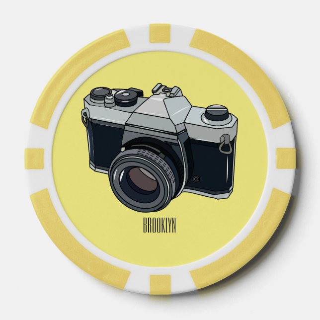 Fichas De Póquer Ilustracion de personalizado de cámara de cine (Anverso)