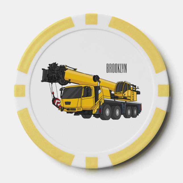Fichas De Póquer Ilustracion de personalizado de camiones Crane (Anverso)