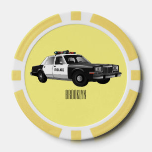 Fichas De Póquer Ilustracion de personalizado de coches de policía
