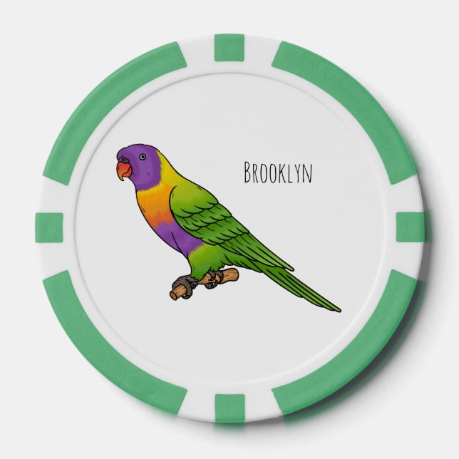 Fichas De Póquer Ilustracion de personalizado de cocodrilo arcoiris (Anverso)