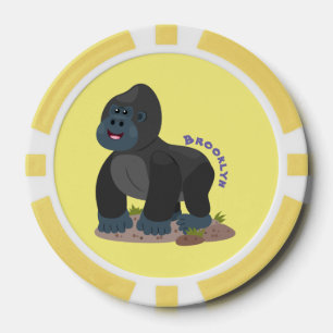 Fichas De Póquer Ilustracion de personalizado de gorila grande y fe