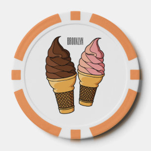 Fichas De Póquer Ilustracion de personalizado de helado de cono
