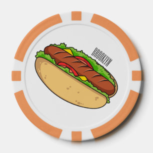 Fichas De Póquer Ilustracion de personalizado de hot dog