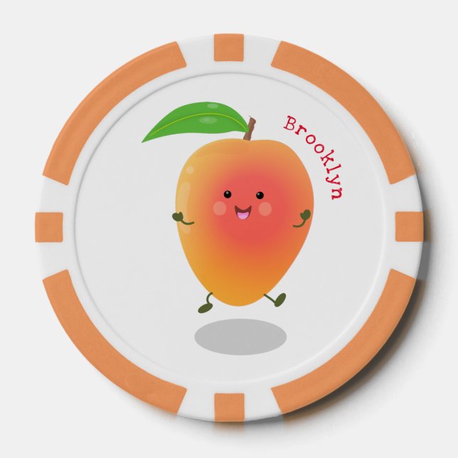 Fichas De Póquer Ilustracion de personalizado de mango feliz (Anverso)