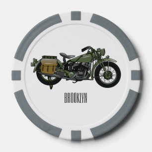 Fichas De Póquer Ilustracion de personalizado de motocicleta de cru