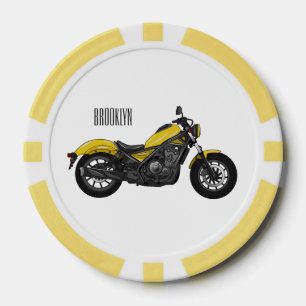 Fichas De Póquer Ilustracion de personalizado de motocicleta de cru