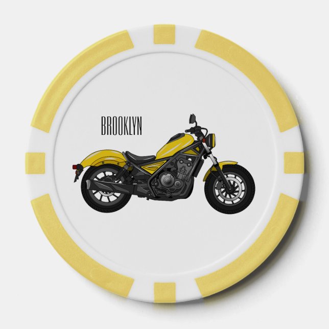 Fichas De Póquer Ilustracion de personalizado de motocicleta de cru (Anverso)