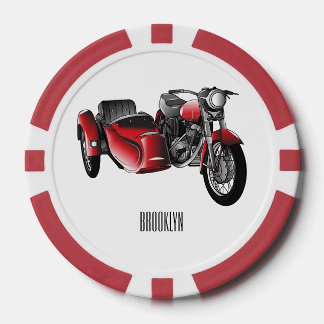 Fichas De Póquer Ilustracion de personalizado de motocicletas Sidec (Anverso)