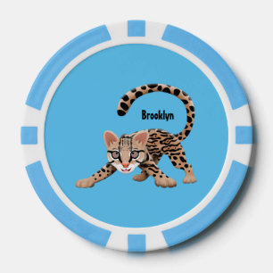 Fichas De Póquer Ilustracion de personalizado de ocelot de Cute