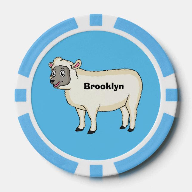 Fichas De Póquer Ilustracion de personalizado de ovejas alegres (Anverso)