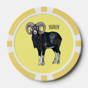 Fichas De Póquer Ilustracion de personalizado de ovino Mouflon