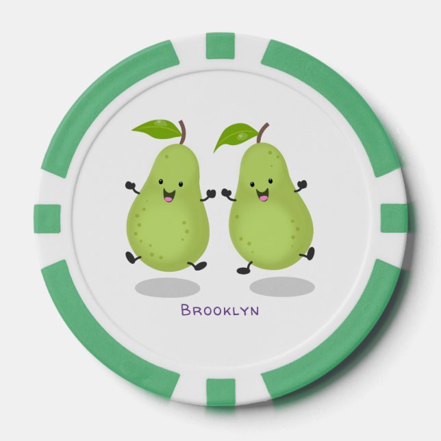 Fichas De Póquer Ilustracion de personalizado de par de pera cúpula (Anverso)