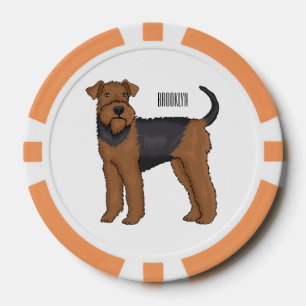 Fichas De Póquer Ilustracion de personalizado de perro Airedale ter