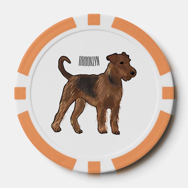 Fichas De Póquer Ilustracion de personalizado de perro Airedale ter (Anverso)