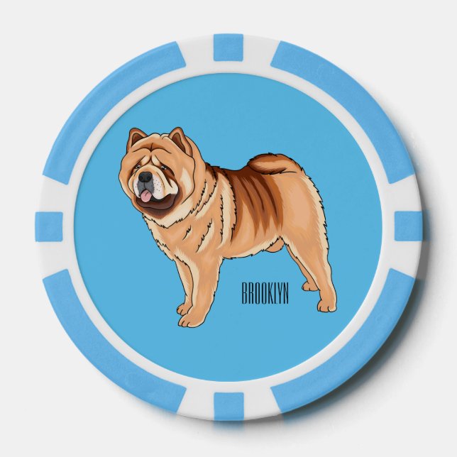 Fichas De Póquer Ilustracion de personalizado de perro Chow Chow (Anverso)