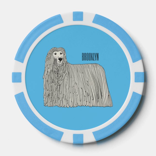 Fichas De Póquer Ilustracion de personalizado de perro de Komondor (Anverso)