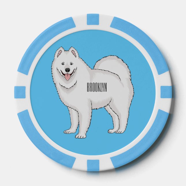 Fichas De Póquer Ilustracion de personalizado de perro de Samoyed (Anverso)