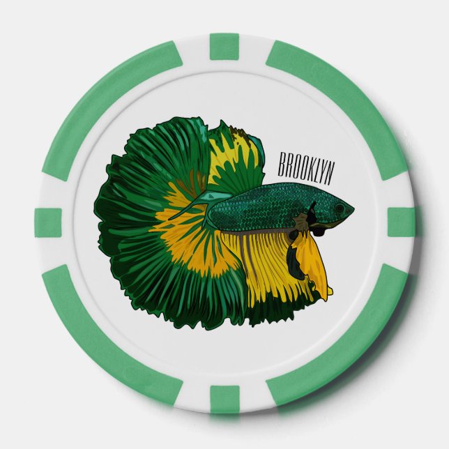 Fichas De Póquer Ilustracion de personalizado de pescado de lucha s (Anverso)