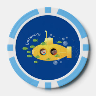 Fichas De Póquer Ilustracion de personalizado de pescado submarino 