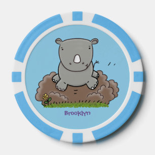 Fichas De Póquer Ilustracion de personalizado de rinocerontes