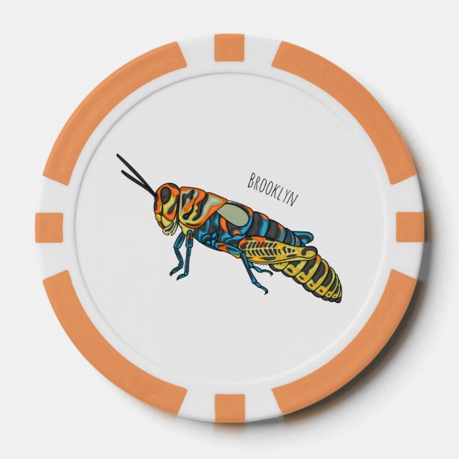 Fichas De Póquer Ilustracion de personalizado de saltamontes de bar (Anverso)