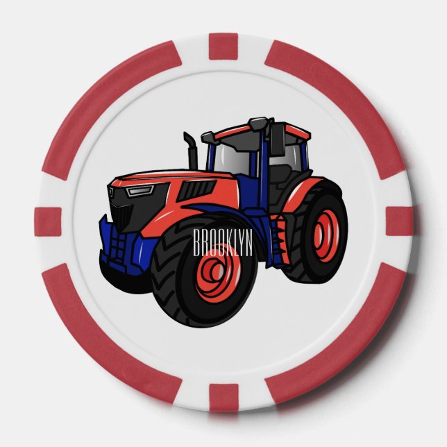 Fichas De Póquer Ilustracion de personalizado de tractores (Anverso)