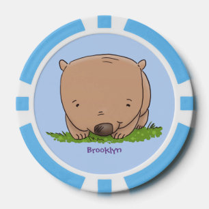 Fichas De Póquer Ilustracion de personalizado de wombat para bebé l