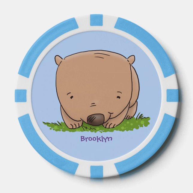 Fichas De Póquer Ilustracion de personalizado de wombat para bebé l (Anverso)
