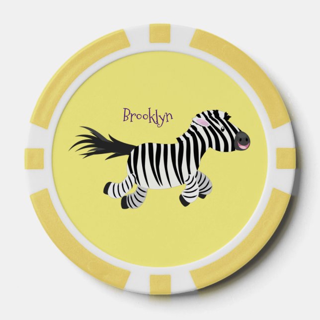 Fichas De Póquer Ilustracion de personalizado de zebra graciosa (Anverso)