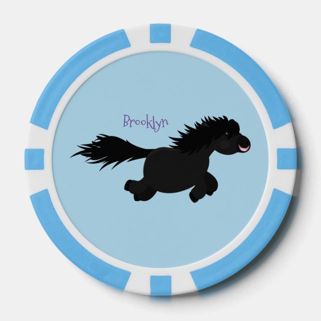 Fichas De Póquer Ilustracion de personalizado del pony de Shetland  (Anverso)