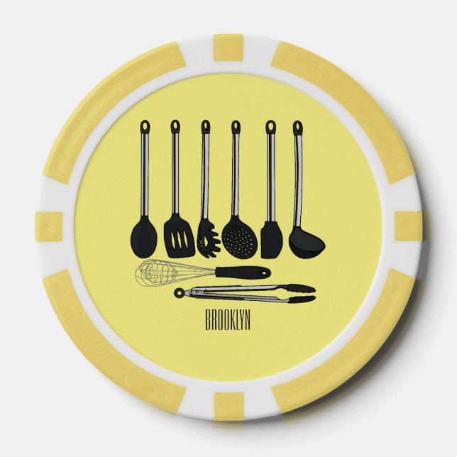 Fichas De Póquer Ilustracion de personalizados utensiales de cocina (Anverso)