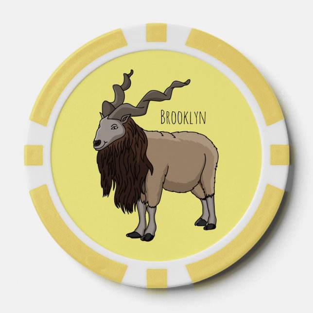 Fichas De Póquer Ilustracion del personalizado de cabras Markhor (Anverso)