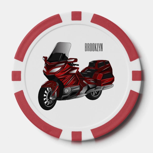 Fichas De Póquer Ilustracion del personalizado de motocicleta de To (Anverso)