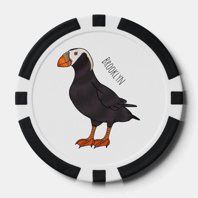 Fichas De Póquer Ilustracion del personalizado de pajarito (Anverso)