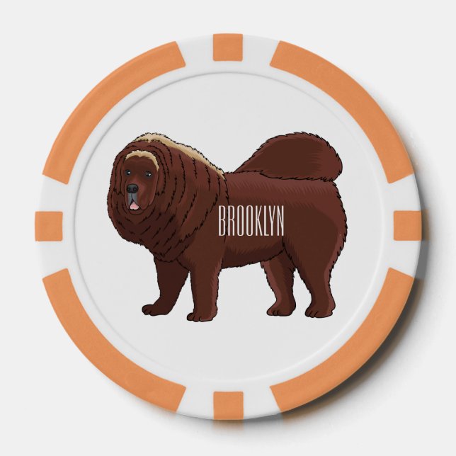 Fichas De Póquer Ilustracion del personalizado tibetano Mastiff (Anverso)