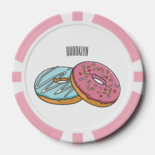 Fichas De Póquer Ilustracion Donut personalizado (Anverso)