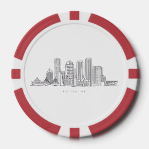 Fichas De Póquer Ilustración minimalista del horizonte de la ciudad